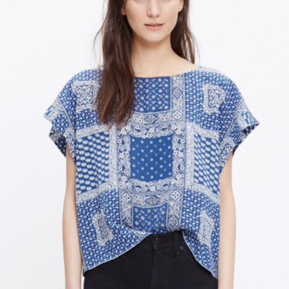 Madewell Kyoto silk top in bandana mix